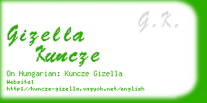 gizella kuncze business card